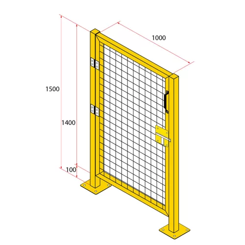 ประตูสวิงรั้วนิรภัยเหล็ก รุ่น Secure Fence กว้าง 1 เมตร สูง 1.5 เมตร