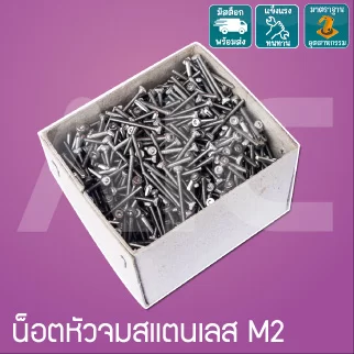 น็อตหัวจมสแตนเลส M2x20 มม. / Stainless Socket Head Cap Screw M2x20mm.