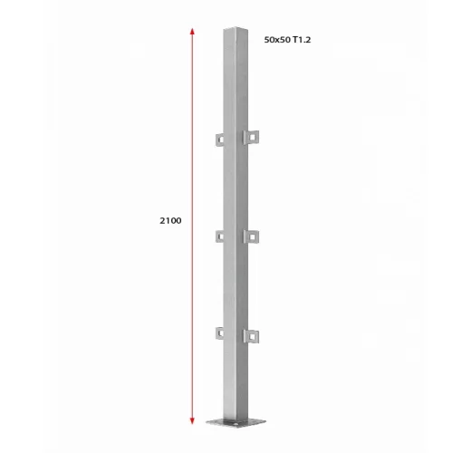 เสารั้วทางด่วน กัลวาไนซ์ 2.1 เมตร หนา 1.2 มม.