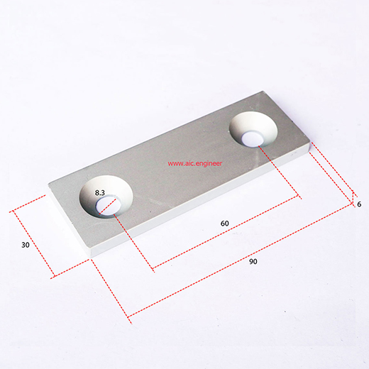 endcap-30x90-aluminum-silver-dimension