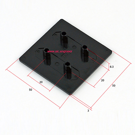 endcap-50x50mm-black-dimension