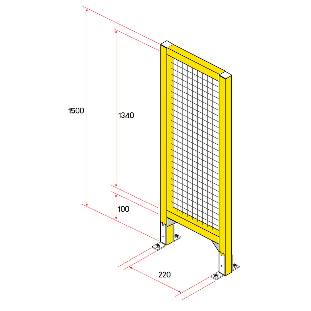 รั้วนิรภัยอลูมิเนียม ขนาด 0.25x1.5 เมตร