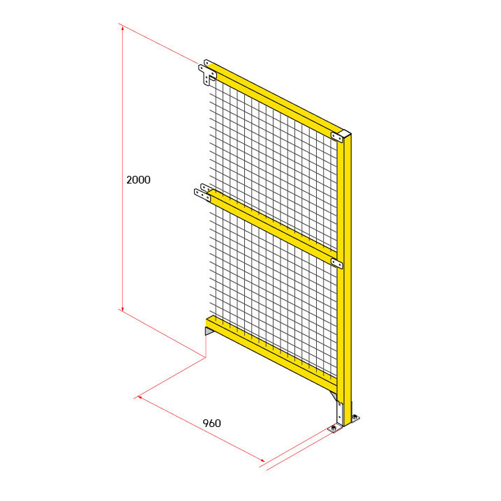 หน้าบานรั้วนิรภัยอลูมิเนียม ขนาด 1x2 เมตร