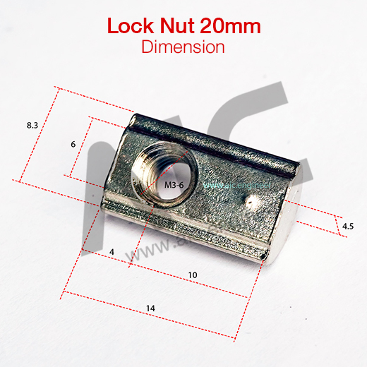 Lock-Nut-20mm-dimension