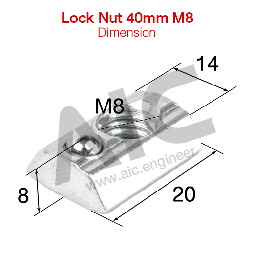 Lock-nut-40mm-m8-dimension