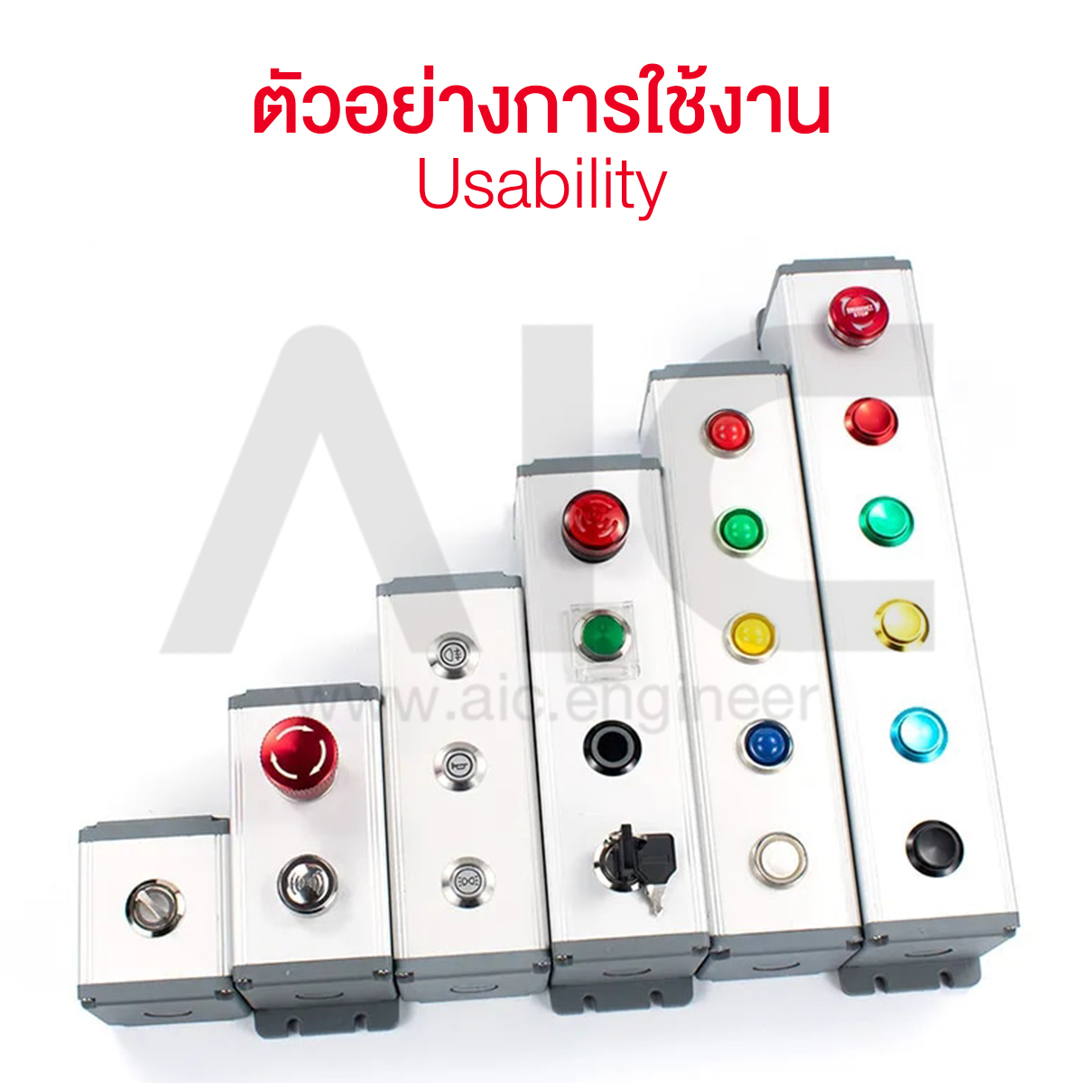 กล่องควบคุมอลูมิเนียมกันน้ำ 22มม. เฉพาะกล่อง 1-5 รู