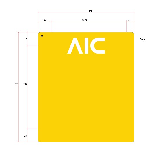 Door Plate ขนาด 175x200 มม. สีเหลือง