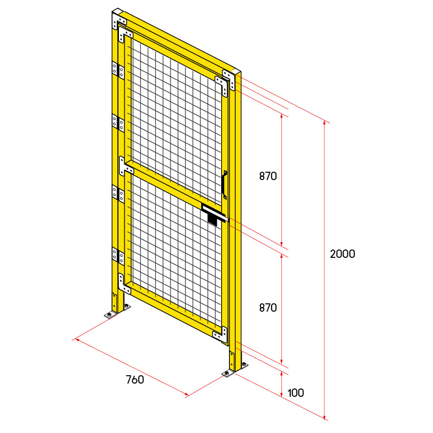 ประตูสวิง Heavy Duty กว้าง 760 มม. สูง 2เมตร