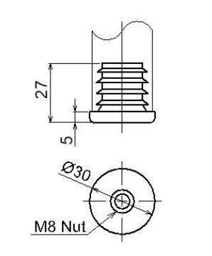 Foot Connector M8