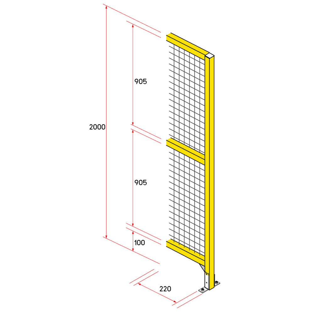 หน้าบานรั้วนิรภัยอลูมิเนียม ขนาด 0.25x2 เมตร