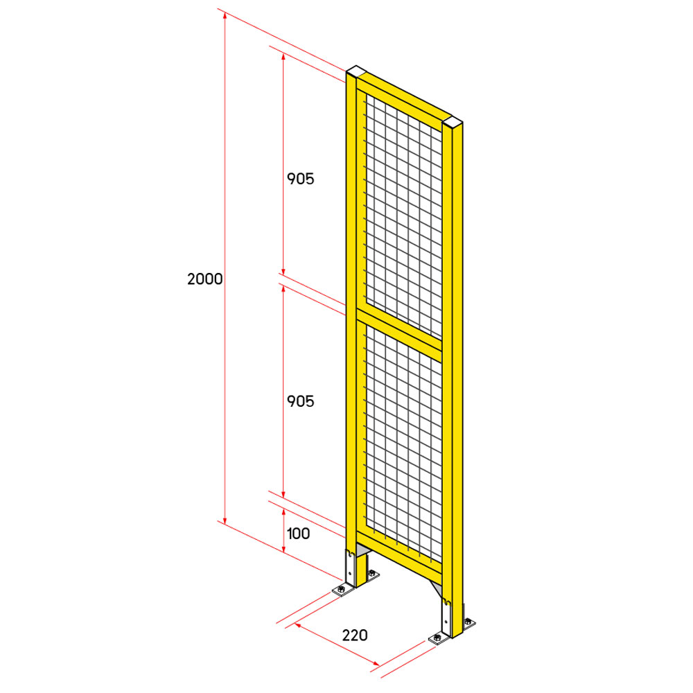 หน้าบานรั้วนิรภัยอลูมิเนียม ขนาด 0.25x2 เมตร