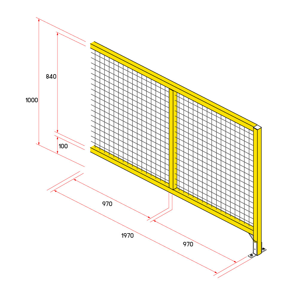รั้วนิรภัยอลูมิเนียม ขนาด 2x1 เมตร
