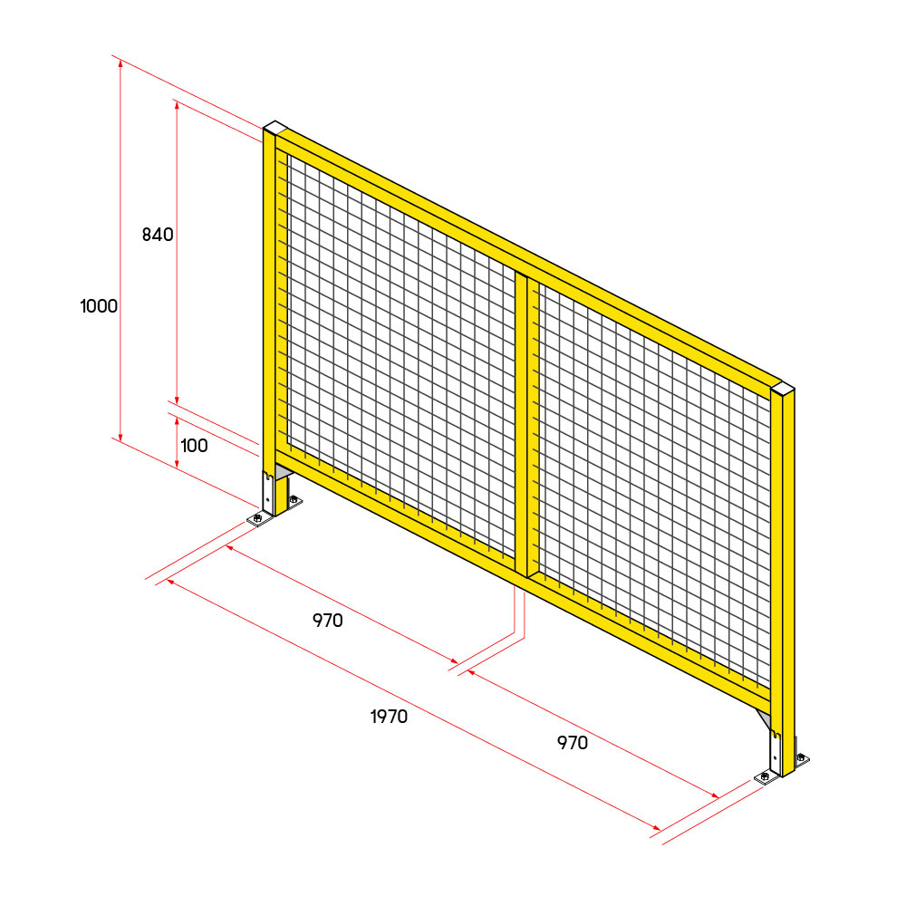 รั้วนิรภัยอลูมิเนียม ขนาด 2x1 เมตร