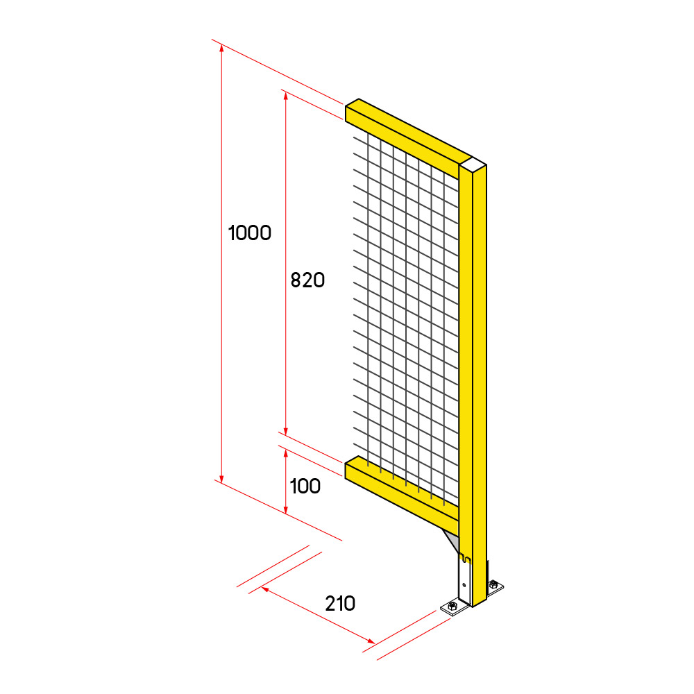 หน้าบานรั้วนิรภัยอลูมิเนียม ขนาด 0.25x1 เมตร