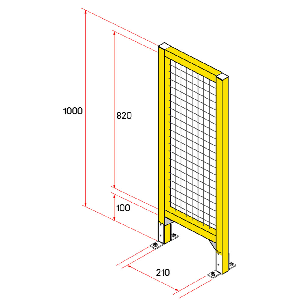 หน้าบานรั้วนิรภัยอลูมิเนียม ขนาด 0.25x1 เมตร