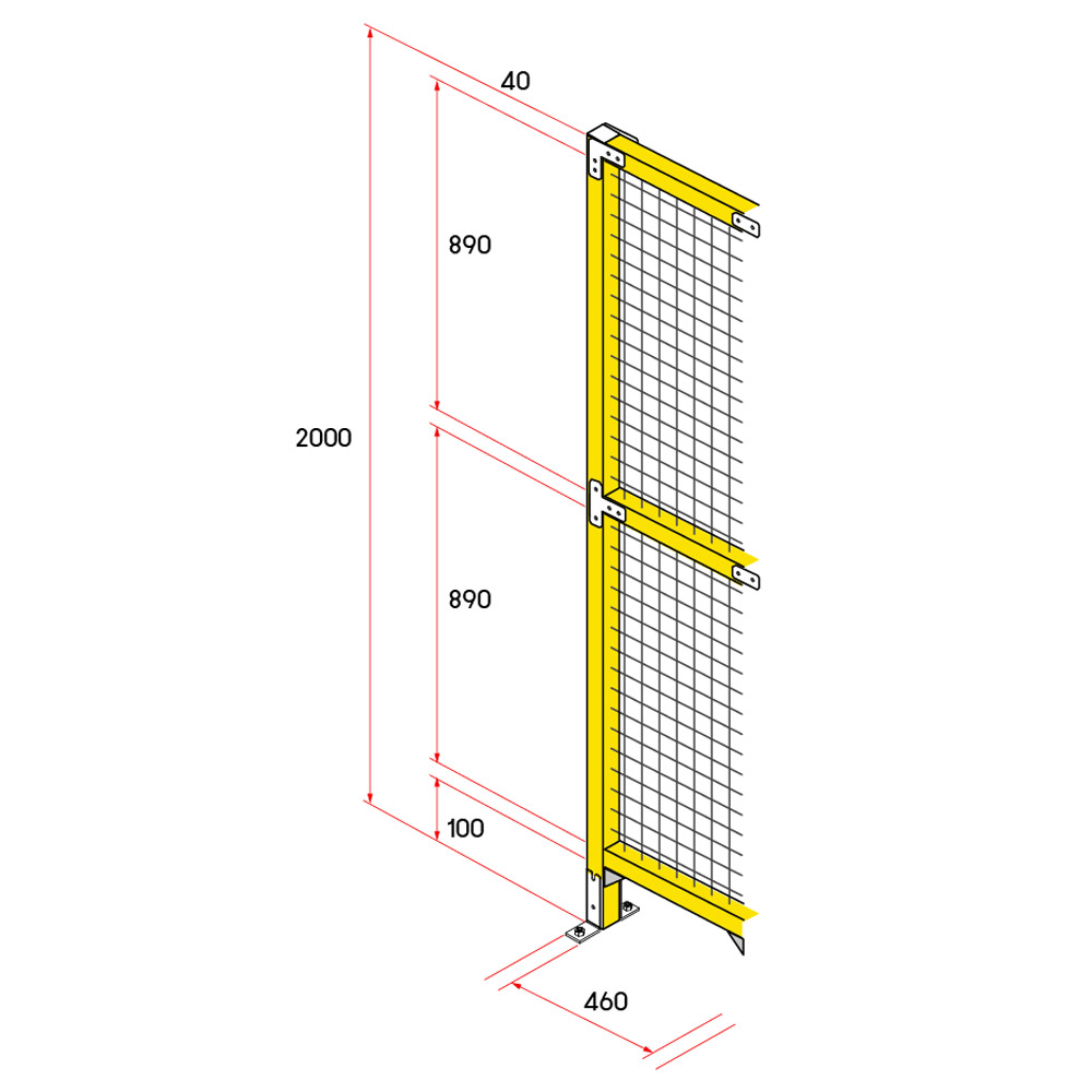 หน้าบานรั้วนิรภัยอลูมิเนียม ขนาด 0.5x2 เมตร