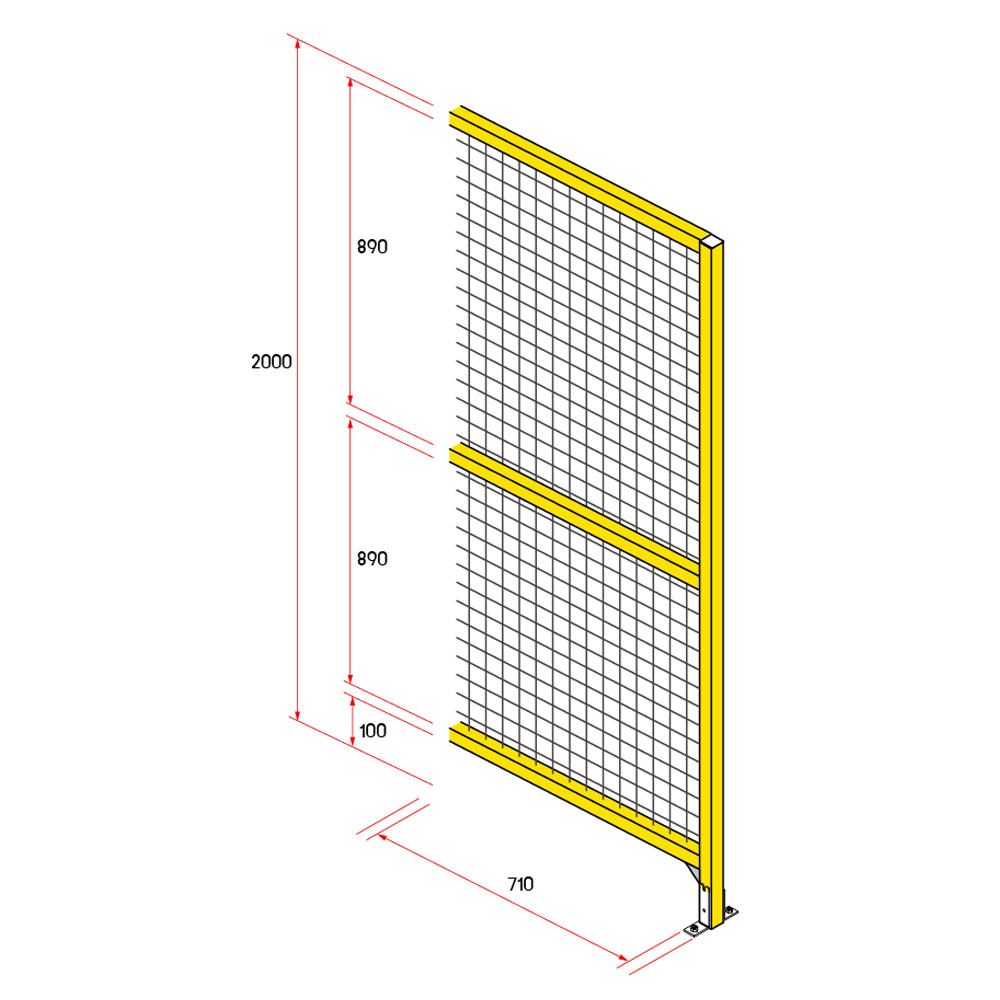 หน้าบานรั้วนิรภัยอลูมิเนียม ขนาด 0.75x2 เมตร
