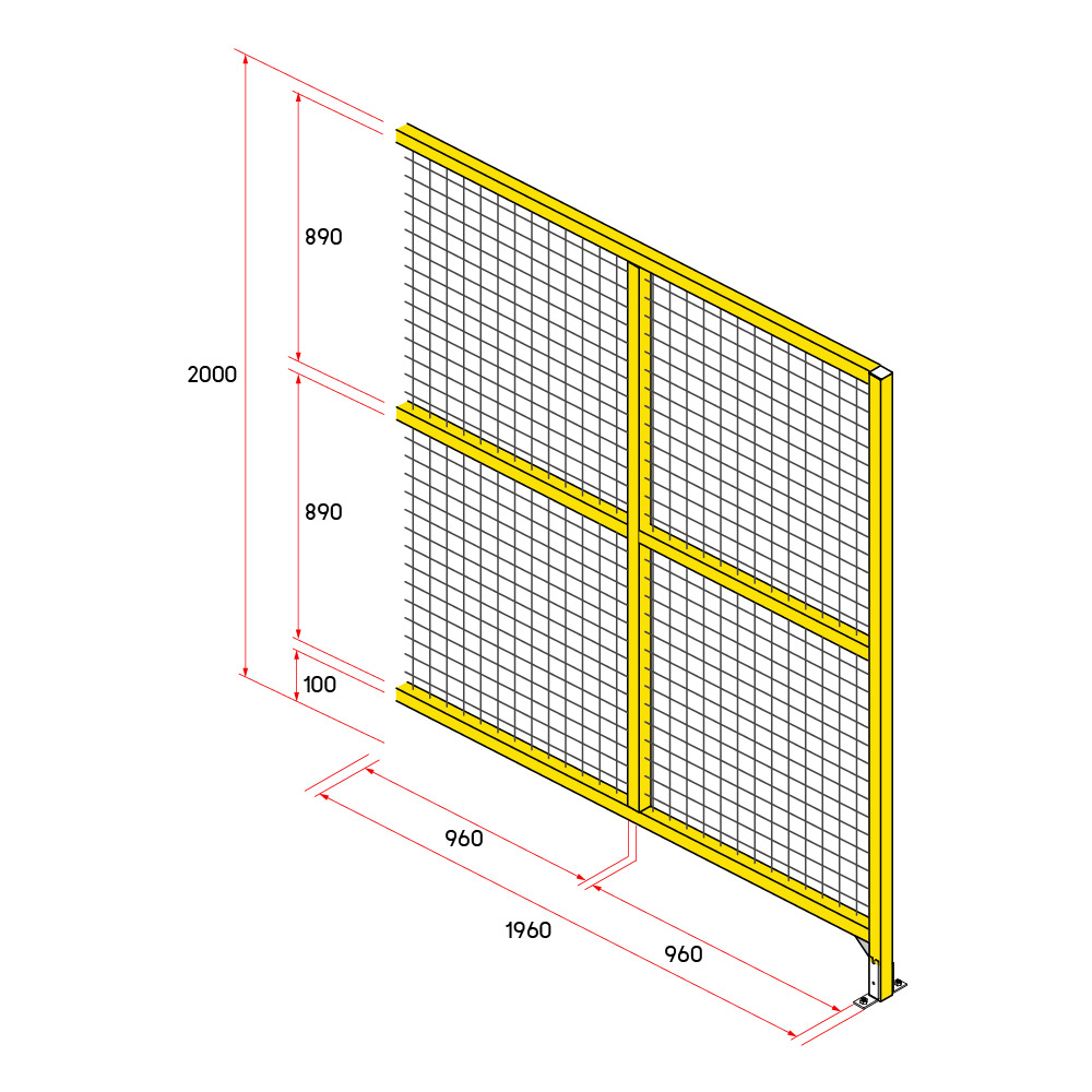 หน้าบานรั้วนิรภัยอลูมิเนียม ขนาด 2x2 เมตร