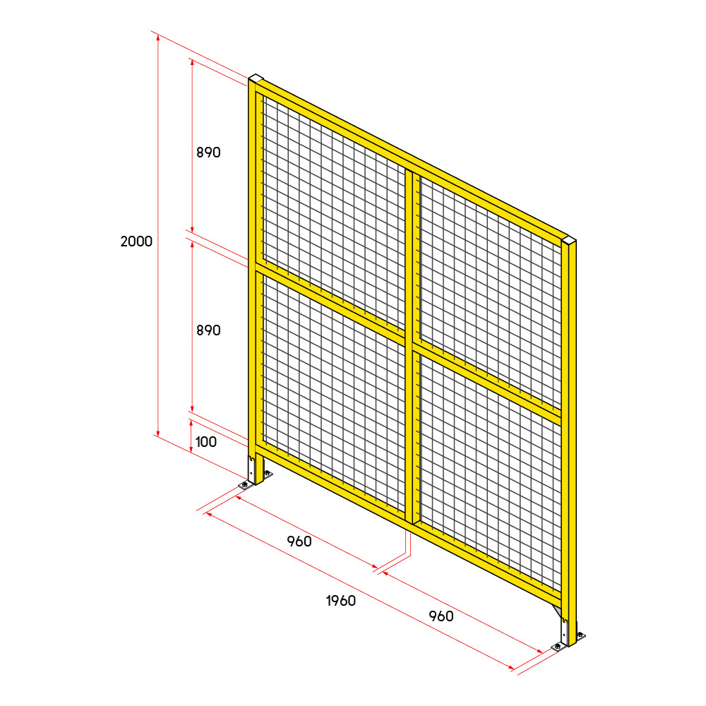 หน้าบานรั้วนิรภัยอลูมิเนียม ขนาด 2x2 เมตร