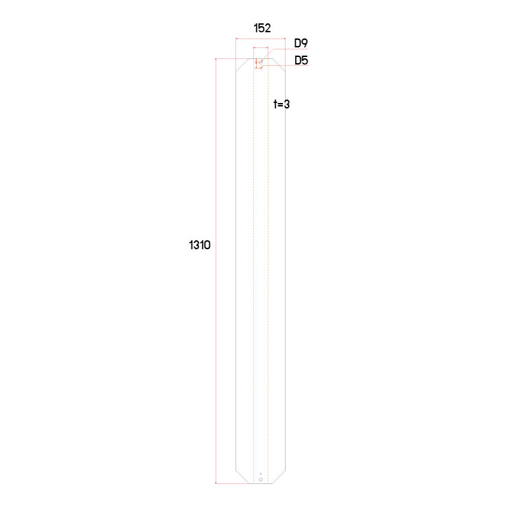 ฐานติดเซ็นเซอร์ม่านแสง สีเหลือง ขนาด 1300x150 มม.