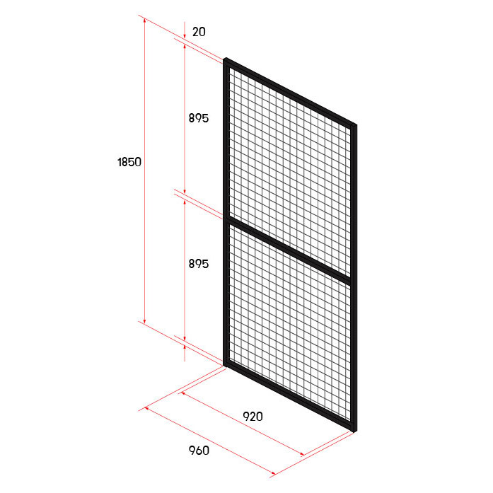 หน้าบานรั้วนิรภัย รุ่น Light Weight ขนาด 1x2 เมตร
