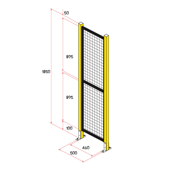 หน้าบานรั้วนิรภัย รุ่น Light Weight ขนาด 0.5x2 เมตร