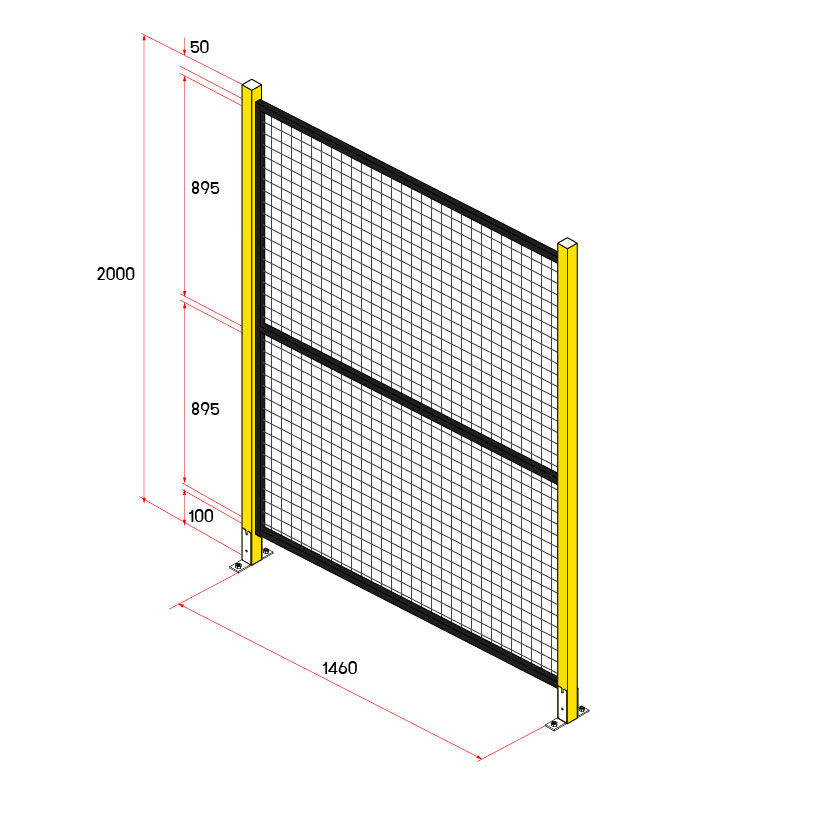 หน้าบานรั้วนิรภัย รุ่น Light Weight ขนาด 1.5x2 เมตร