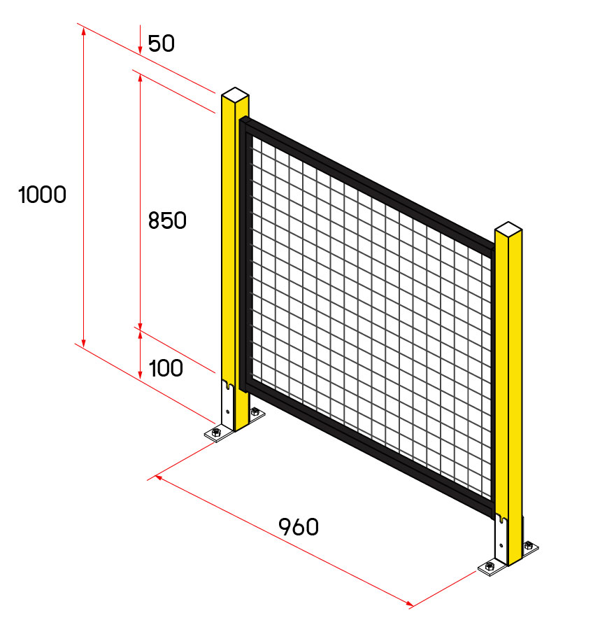 หน้าบานรั้วนิรภัย รุ่น Light Weight ขนาด 1x1 เมตร