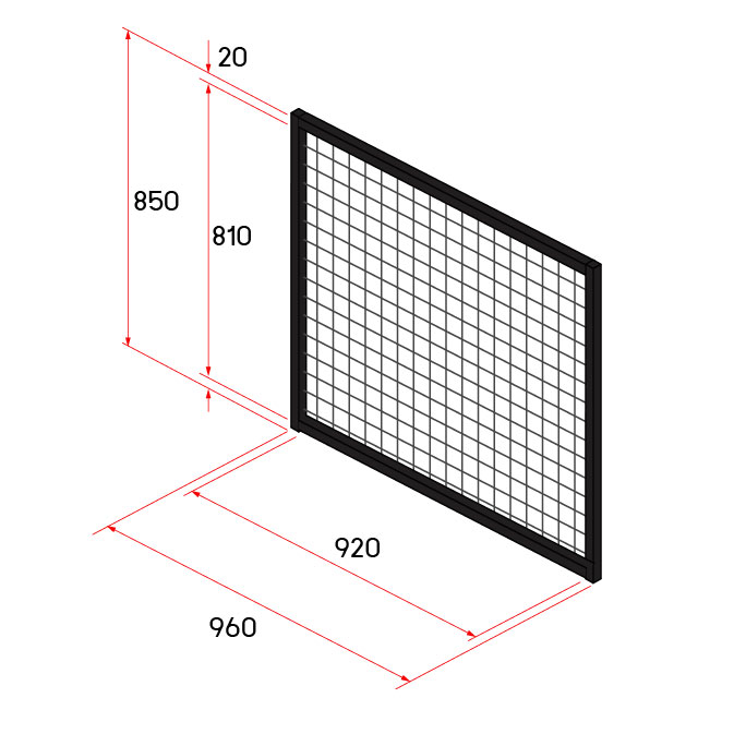 หน้าบานรั้วนิรภัย รุ่น Light Weight ขนาด 1x1 เมตร