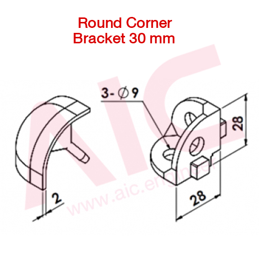 round-corner-bracket-20mm-dimension