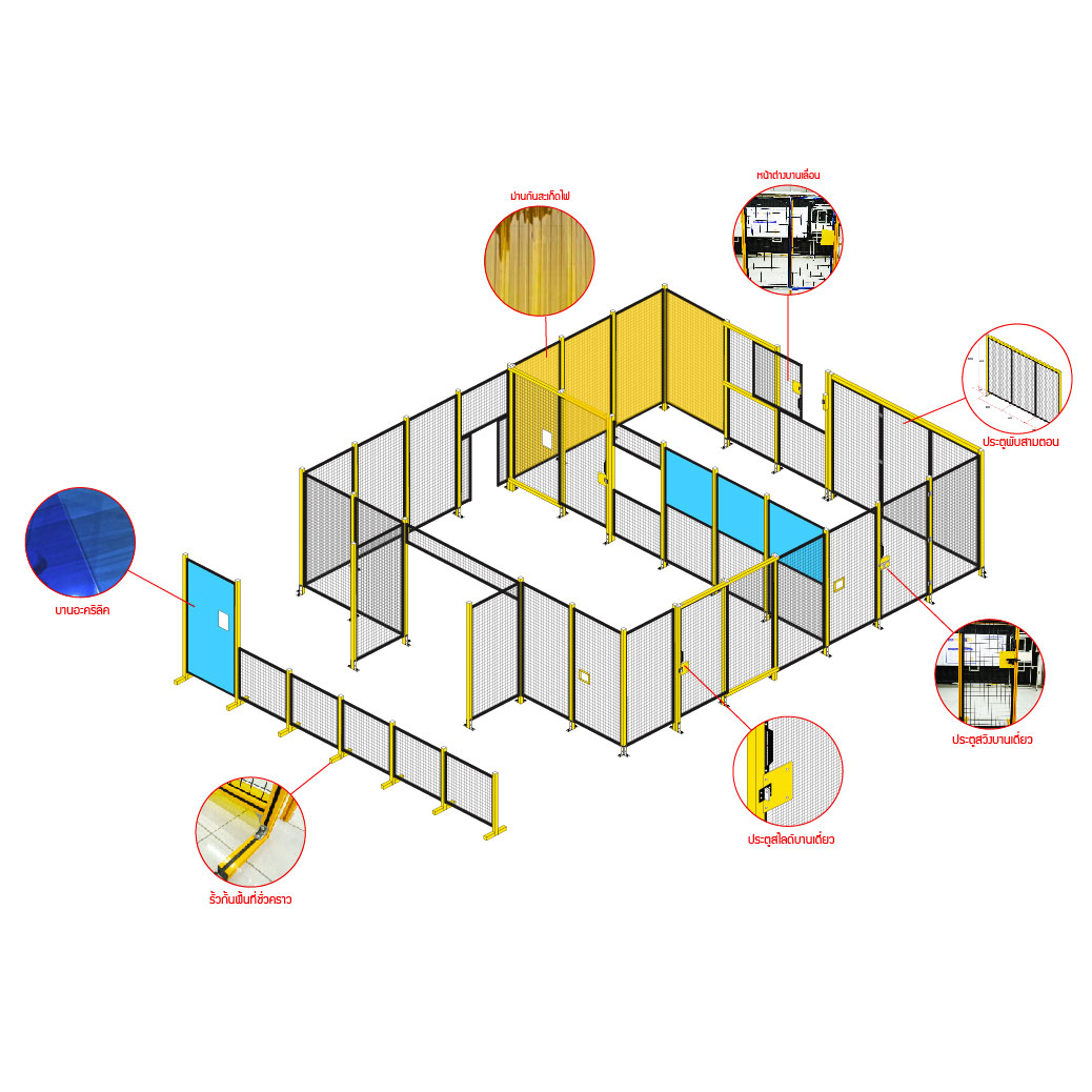รั้วนิรภัย Heavy Duty ขนาด 1x2 เมตร