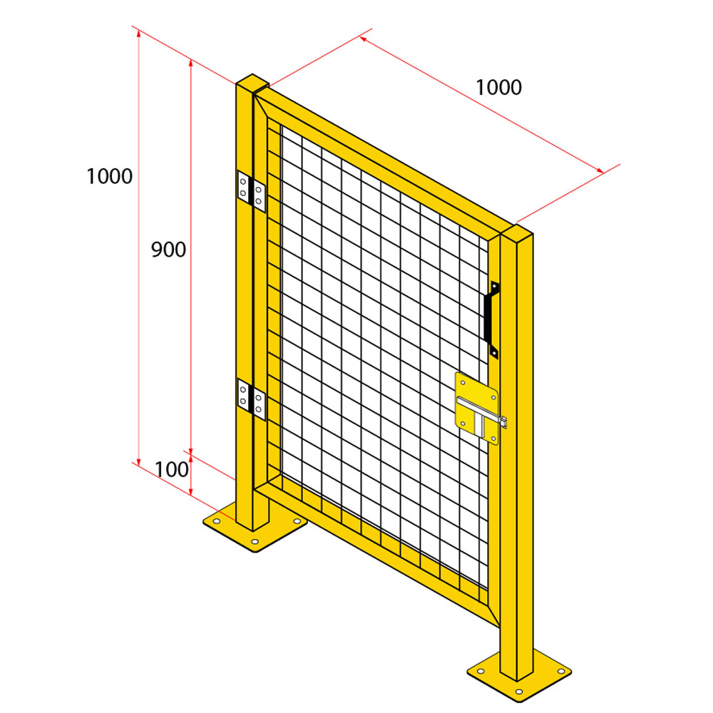 ประตูสวิงรั้วนิรภัยเหล็ก ขนาด 1x1 เมตร