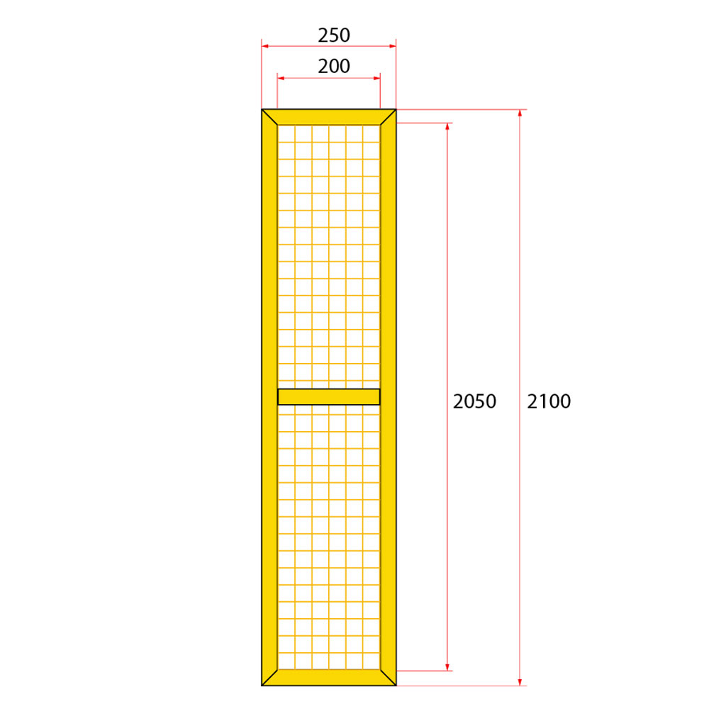 หน้าบานรั้วนิรภัยเหล็ก ขนาด 0.25x2.2 เมตร