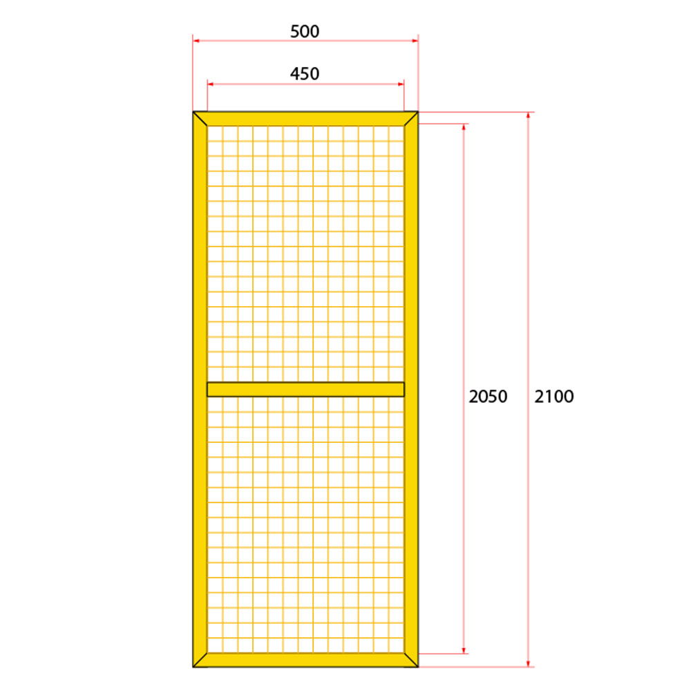 หน้าบานรั้วนิรภัยเหล็ก ขนาด 0.5x2.2 เมตร