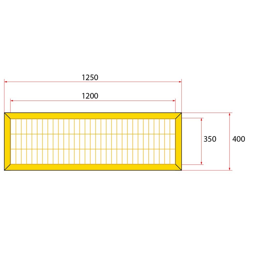 หน้าบานรั้วนิรภัยเหล็ก ขนาด 1.25x0.5 เมตร