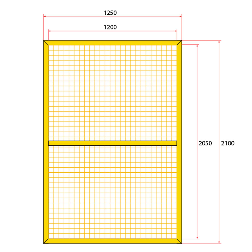 หน้าบานรั้วนิรภัยเหล็ก ขนาด 1.25x2.2 เมตร