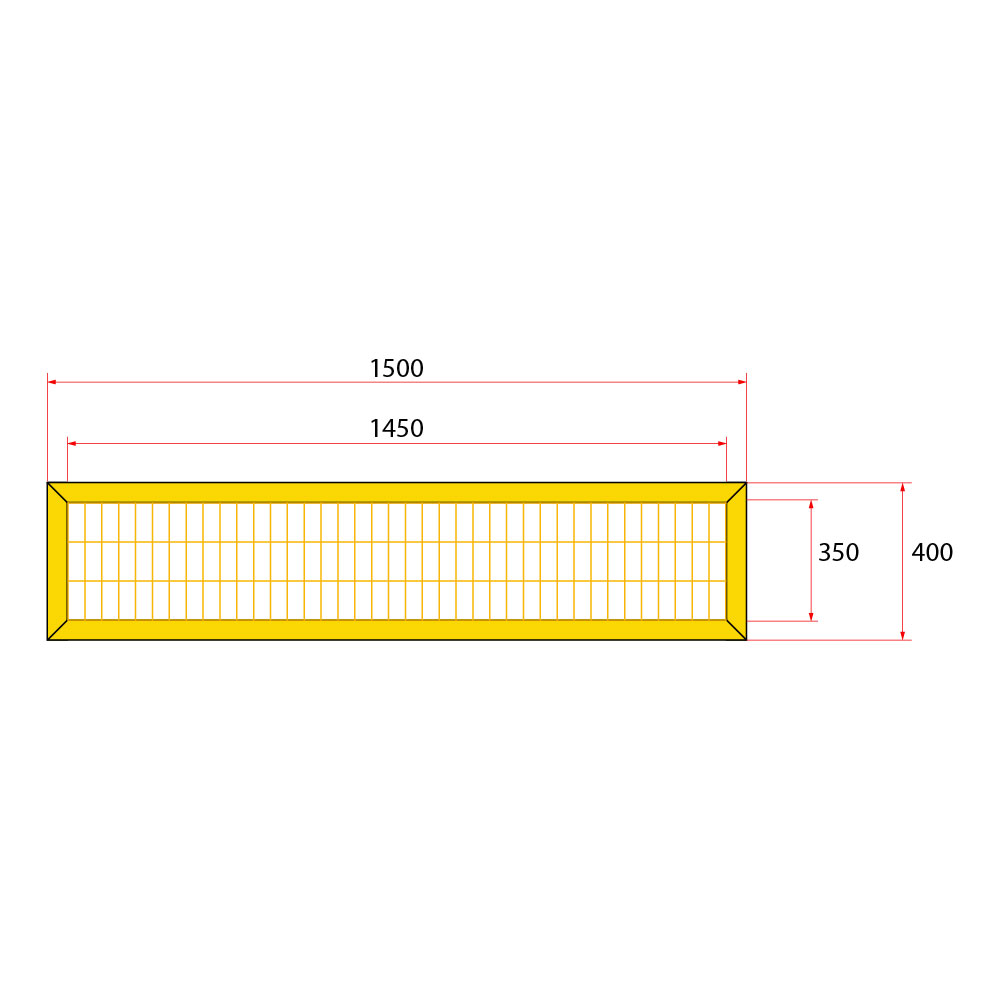 หน้าบานรั้วนิรภัยเหล็ก ขนาด 1.5x0.5 เมตร