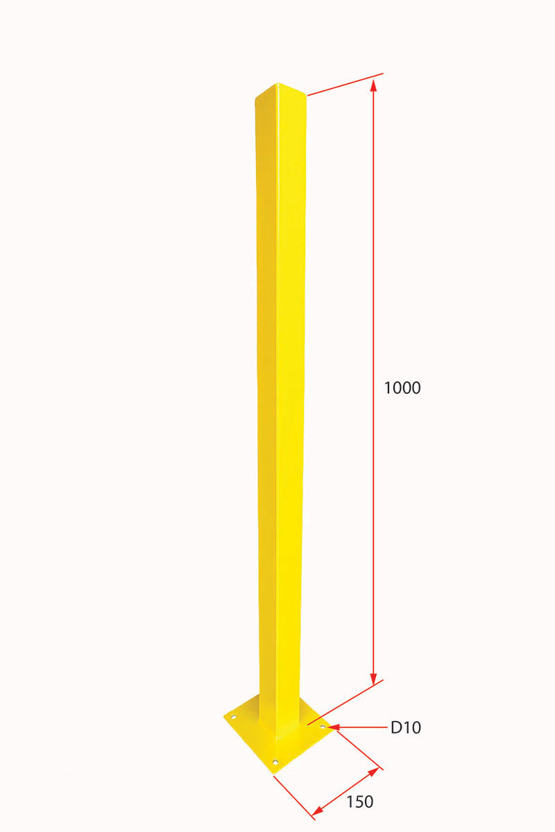 เสารั้วนิรภัยเหล็ก ขนาด 50x50 มม. ความสูง 1 เมตร