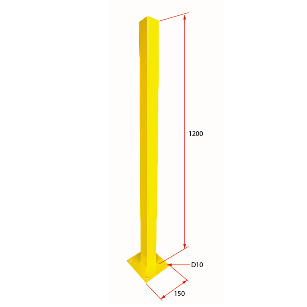 เสารั้วนิรภัยเหล็ก ขนาด 50x50 มม. ความสูง 1.2 เมตร
