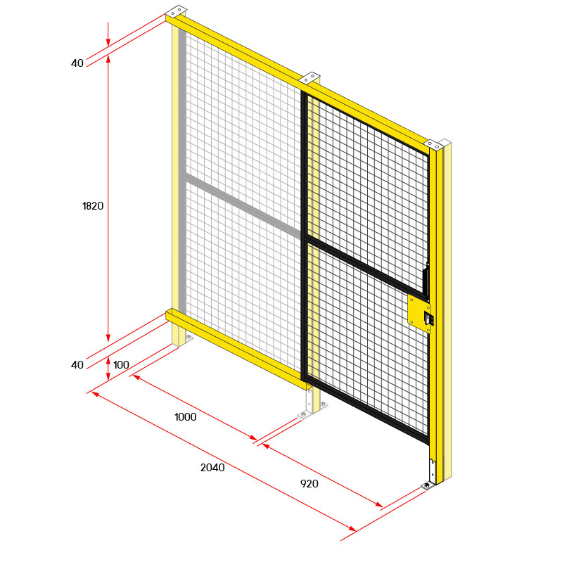 ประตูสไลด์รั้วนิรภัย รุ่น Light Weight ขนาด 920x2000 มม.