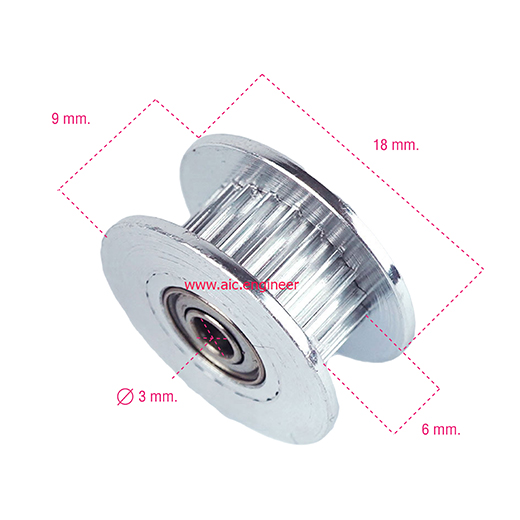 timing-pulley-2gt-20ฟัน-dimension
