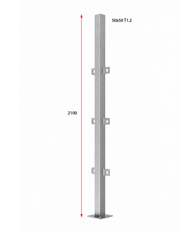 เสารั้วทางด่วน กัลวาไนซ์ 2.1 เมตร หนา 1.2 มม.