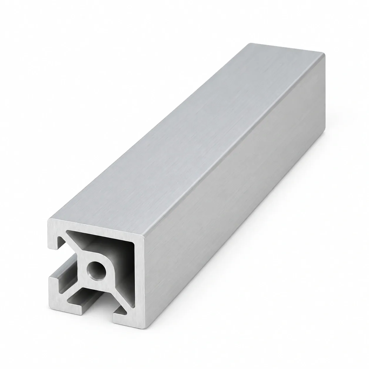 AAZ-22C — อลูมิเนียมโปรไฟล์ 20x20mm T-Nut ปิดร่อง 2ด้าน สีเงิน