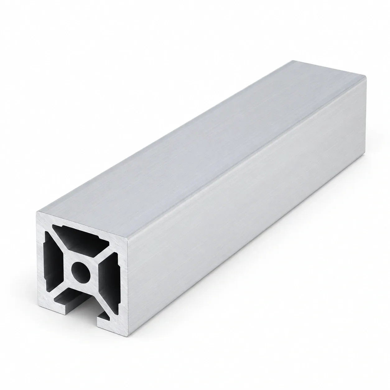 AAZ-23C — อลูมิเนียมโปรไฟล์ 20x20mm T-Nut ปิดร่อง 3ด้าน สีเงิน