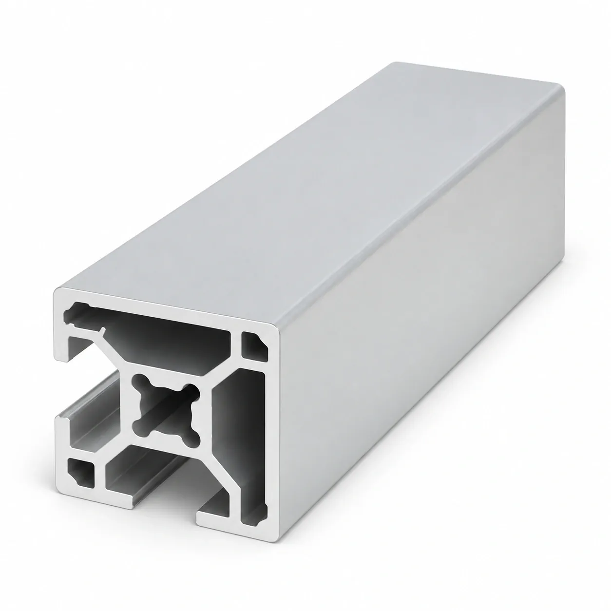 AAZ-32C — อลูมิเนียมโปรไฟล์ 30x30mm T-Nut ปิดร่อง 2ด้าน สีเงิน