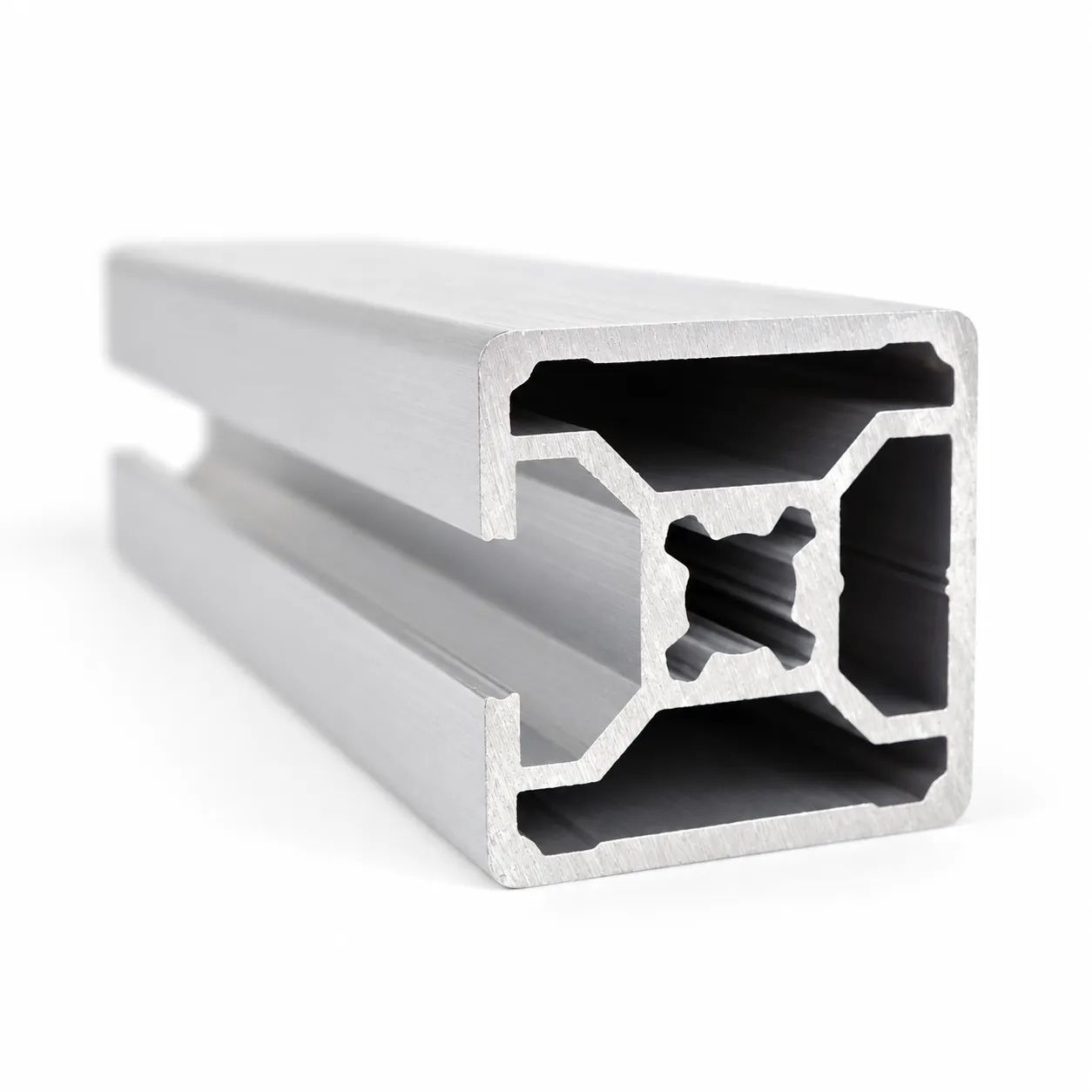 AAZ-33C — อลูมิเนียมโปรไฟล์ 30x30mm T-Nut ปิดร่อง 3ด้าน สีเงิน