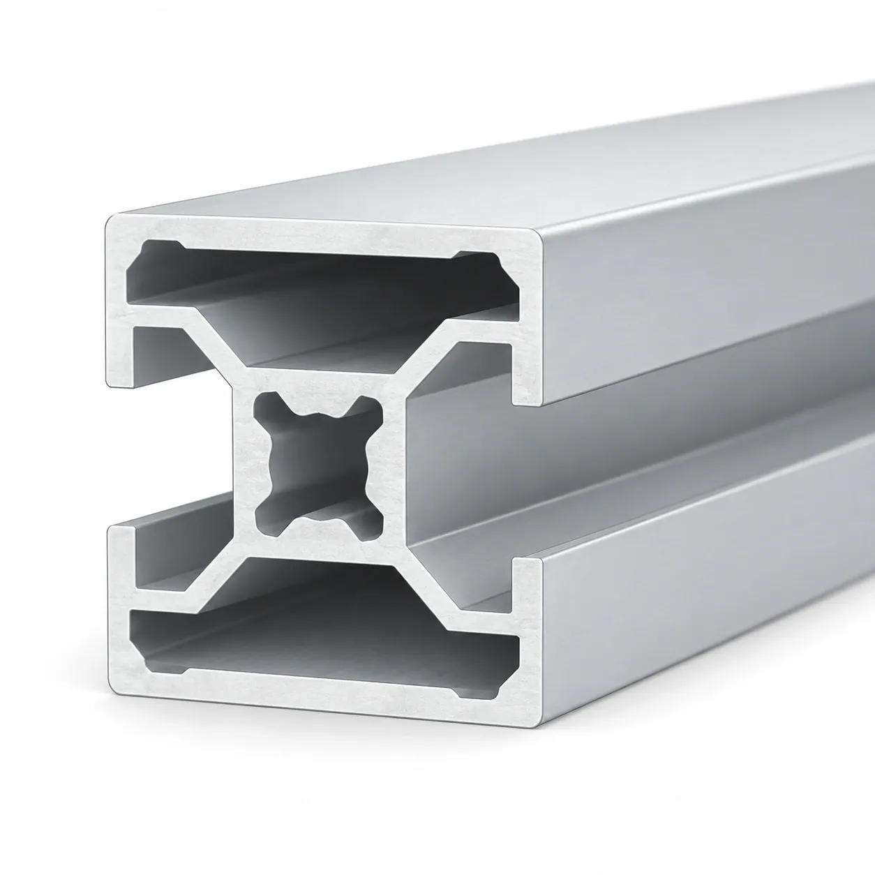 AAZ-33H — อลูมิเนียมโปรไฟล์ 30x30mm T-Nut ปิดร่อง 2ด้าน H สีเงิน