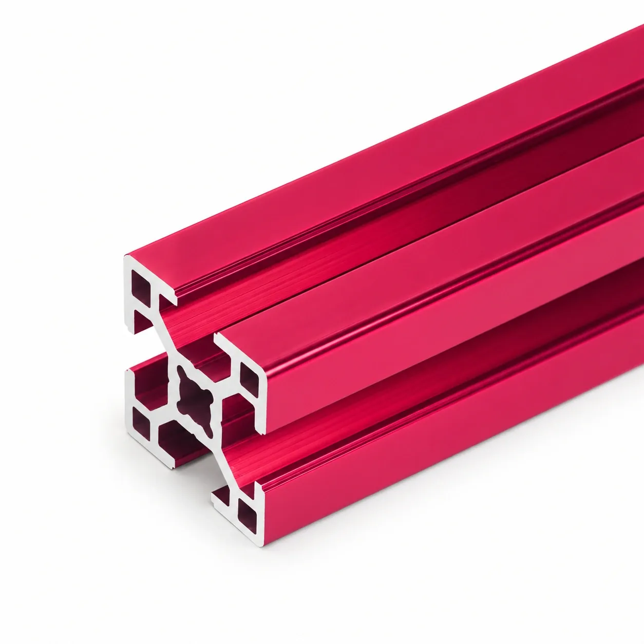 AAZ-3D — อลูมิเนียมโปรไฟล์ 30x30mm T-Nut สีแดง