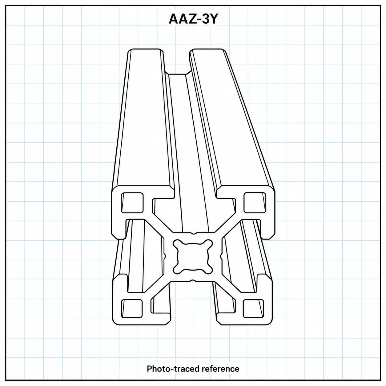 AAZ-3Y — อลูมิเนียมโปรไฟล์ 30x30mm T-Nut สีเหลือง