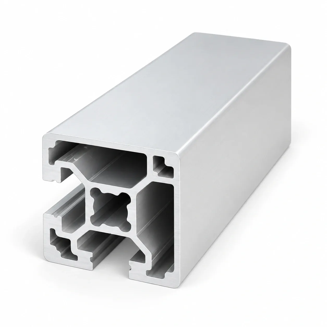 AAZ-42C — อลูมิเนียมโปรไฟล์ 40x40mm T-Nut ปิดร่อง 2ด้าน สีเงิน